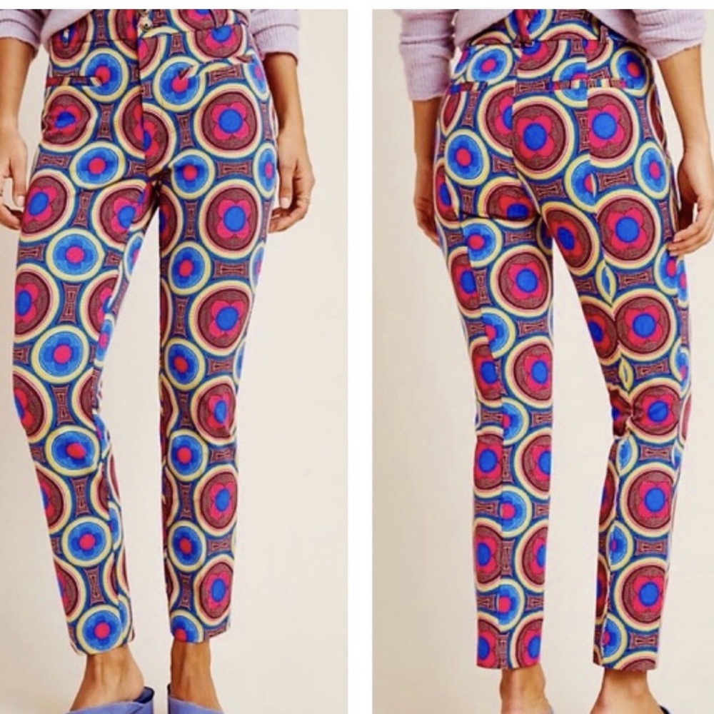 Anthropologie slim print pants. Size 8 - Picture 2 of 8